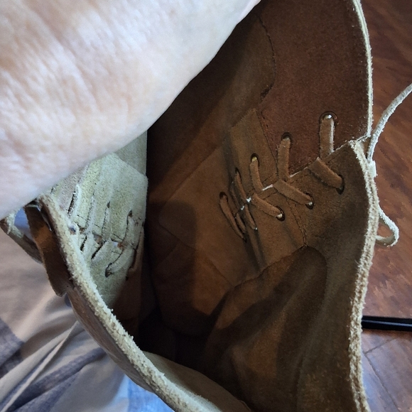 B/ X By Bronx Camel Suede Tie Up Knee High Boots 40 - Picture 13 of 16